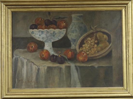 Manner of Purvis de Chavannes Still life of fruit, 44 x 62cm